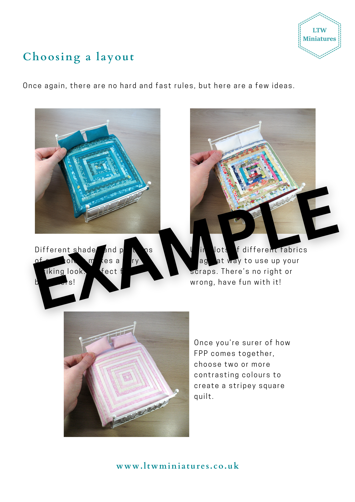 Digital Download Tutorial to Make Your Own 1:12 Dollhouse Log Cabin Quilt