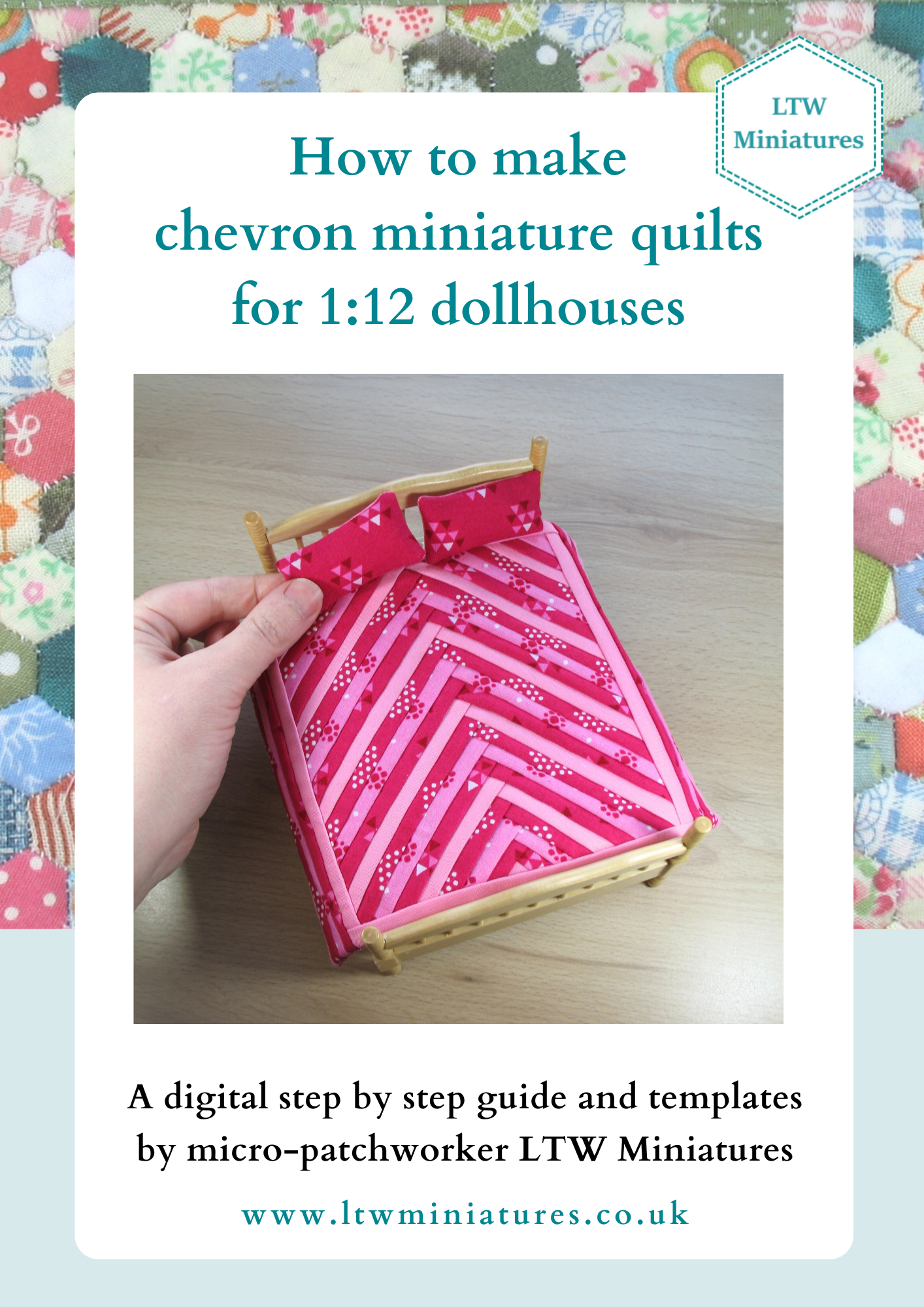 Digital Download Tutorial to Make Your Own 1:12 Dollhouse Chevron Quilt