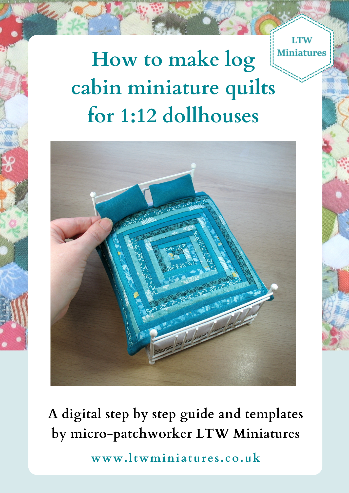 Digital Download Tutorial to Make Your Own 1:12 Dollhouse Log Cabin Quilt