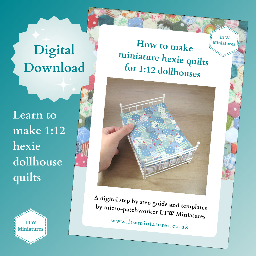 Digital Download Tutorial to Make Your Own 1:12 Dollhouse Quilt HEXIES