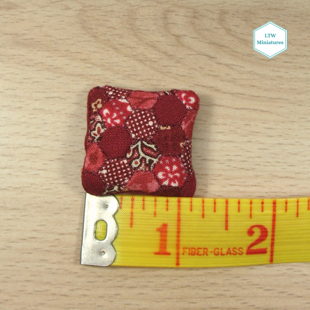 Red Hexie Cushion for 1:12 Dollhouse