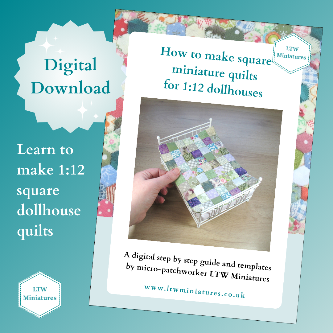 Digital Download Tutorial to Make Your Own 1:12 Dollhouse Quilt SQUARES