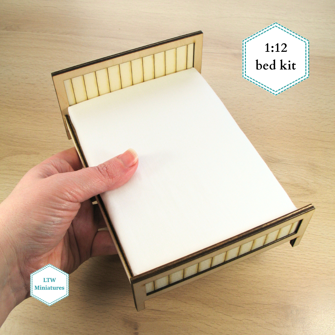 Dollhouse bed kit - panel bed double