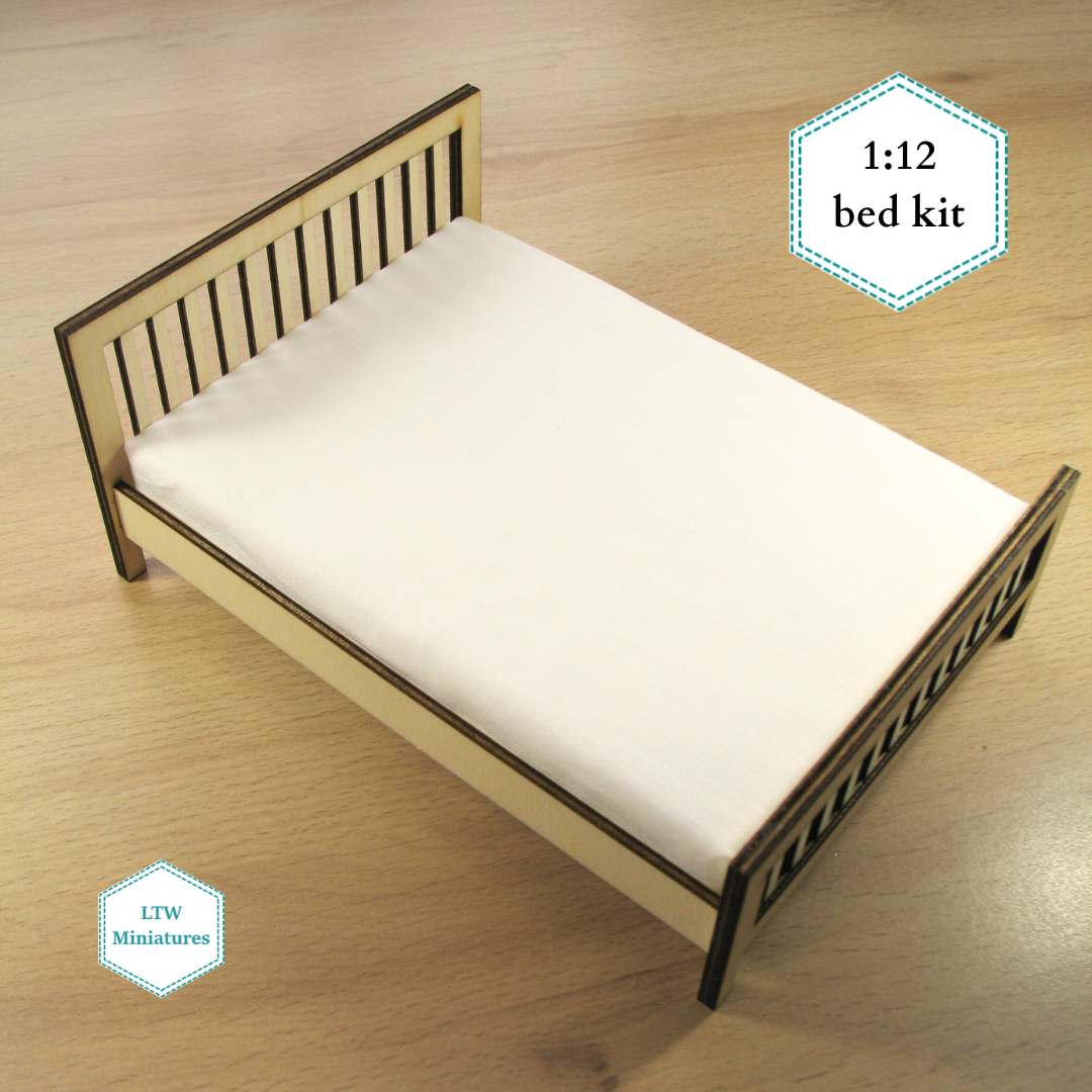 Dollhouse bed kit - slats bed double