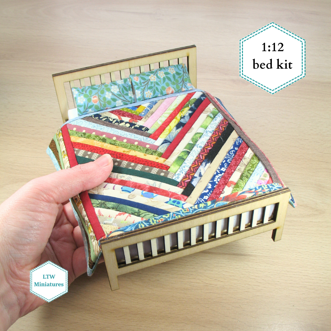 Dollhouse bed kit - slats bed double