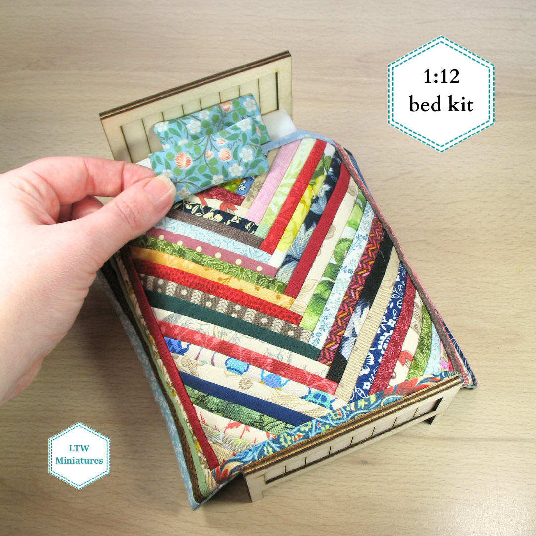 Dollhouse bed kit - panel bed single