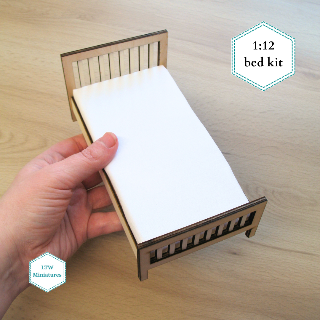Dollhouse bed kit - slats bed single