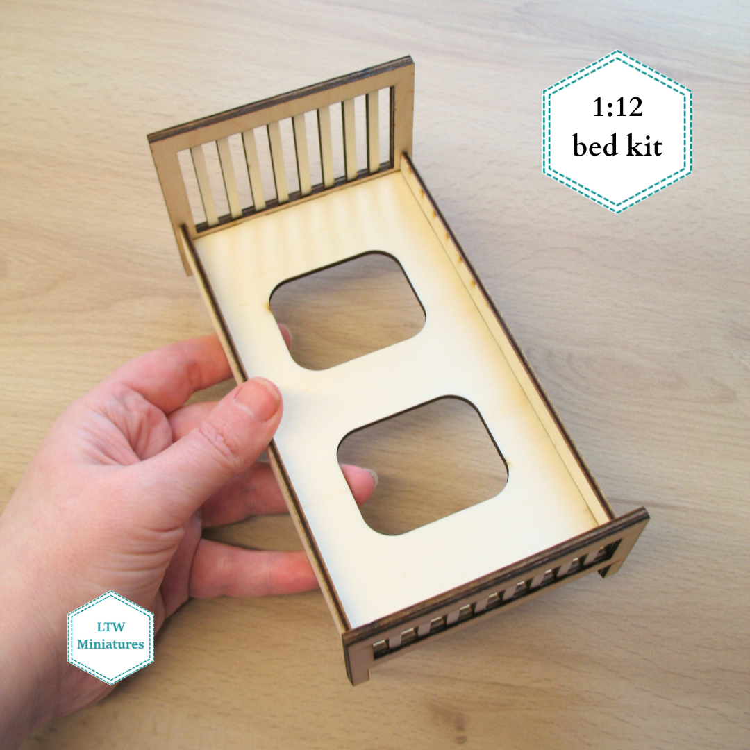 Dollhouse bed kit - slats bed single