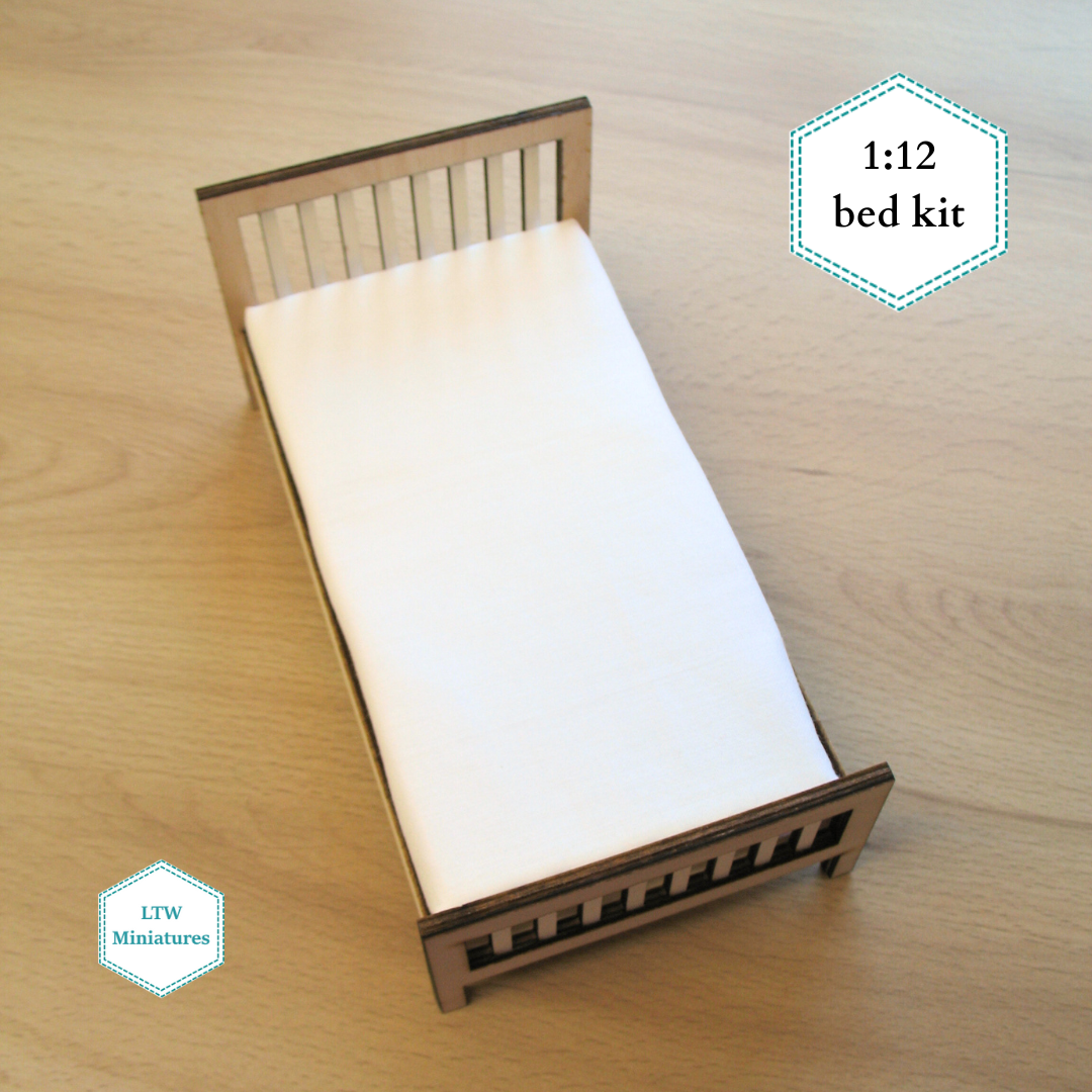 Dollhouse bed kit - slats bed single
