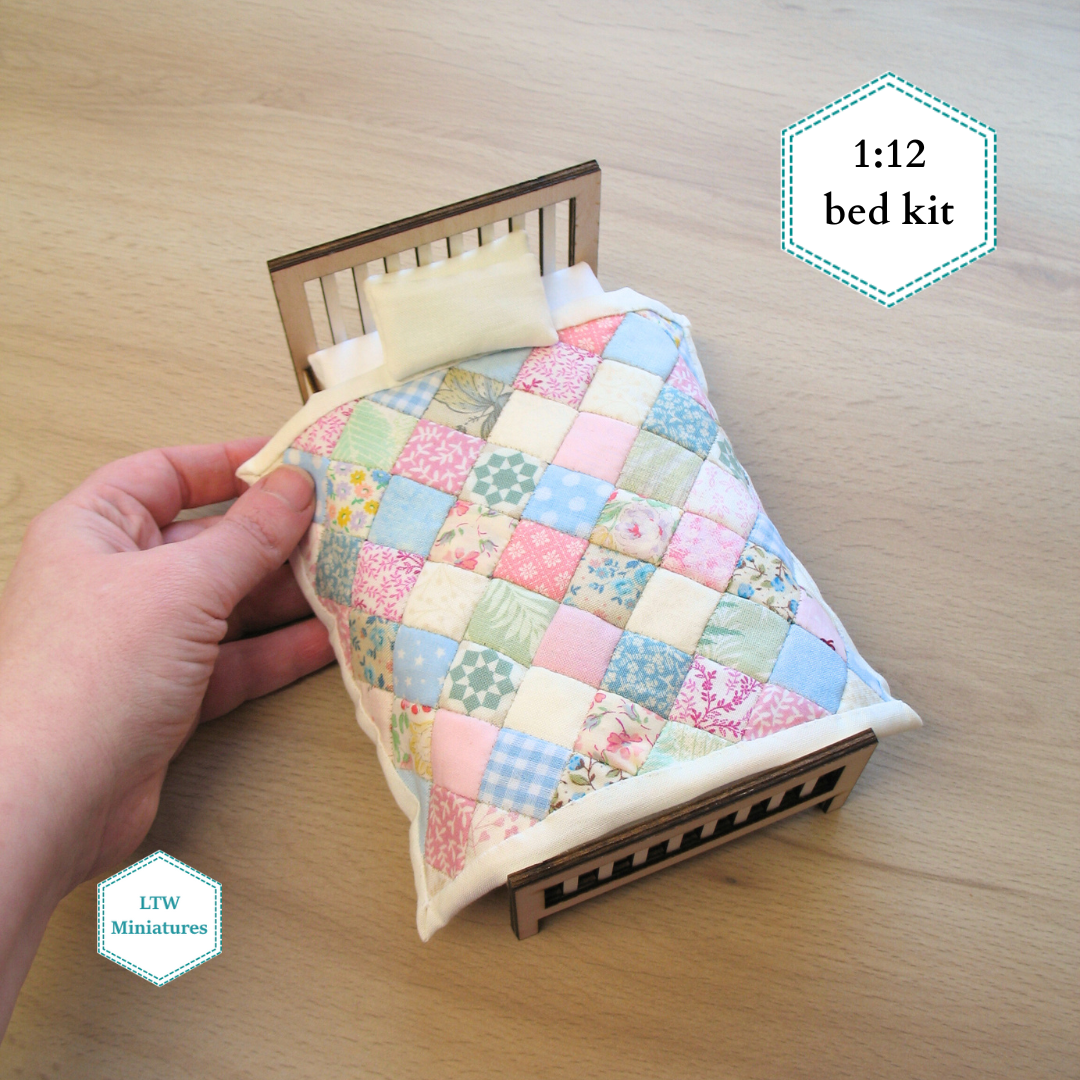 Dollhouse bed kit - slats bed single