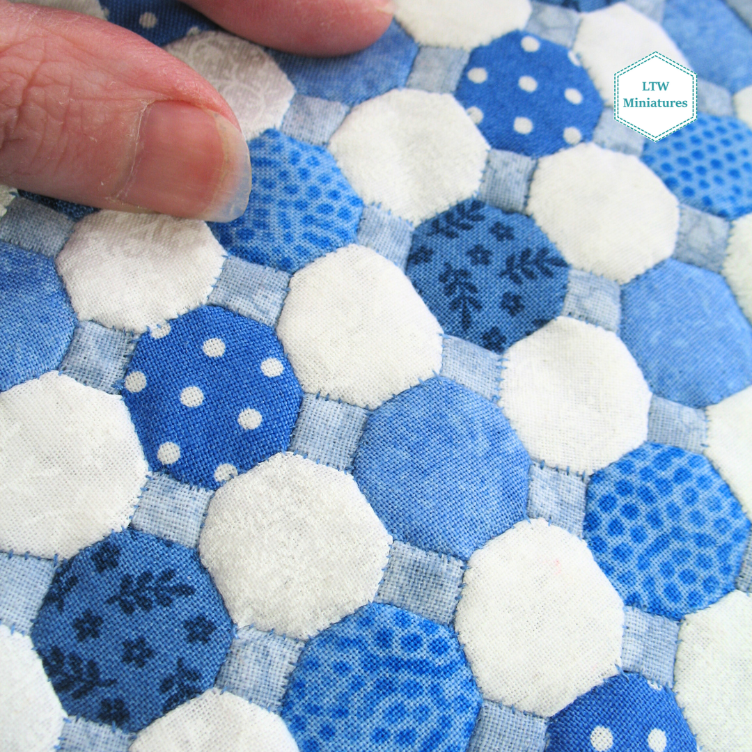Blue and White Dollhouse Miniature Quilt - 1:12 Scale