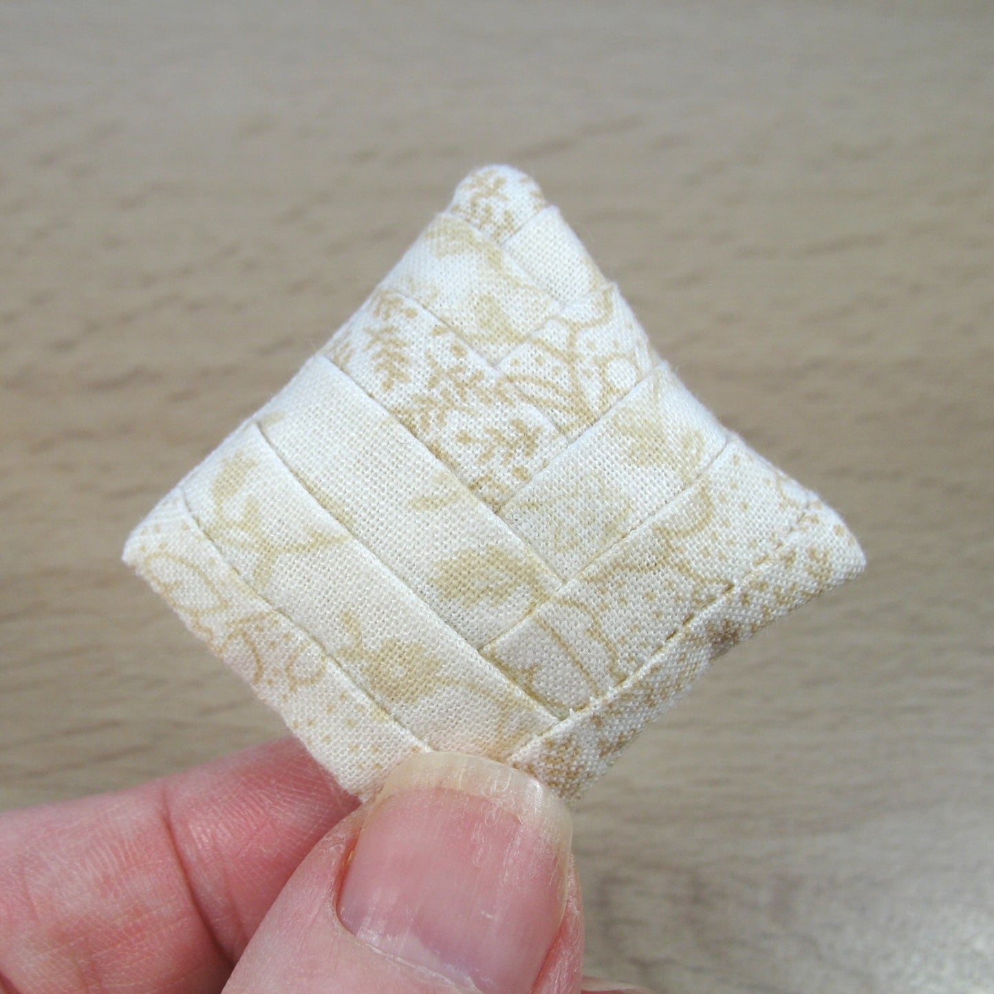 Cream and Caramel Patchwork Cushion