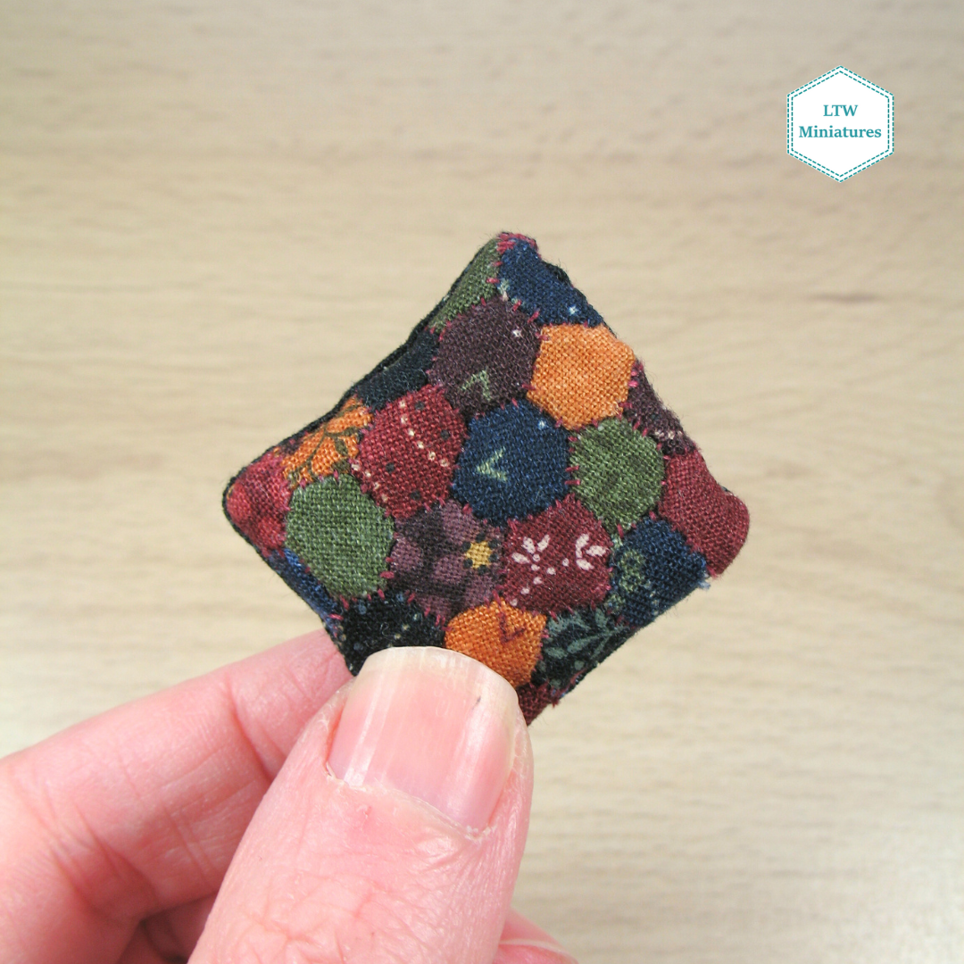 Dark Micro Hexie Patchwork Cushion