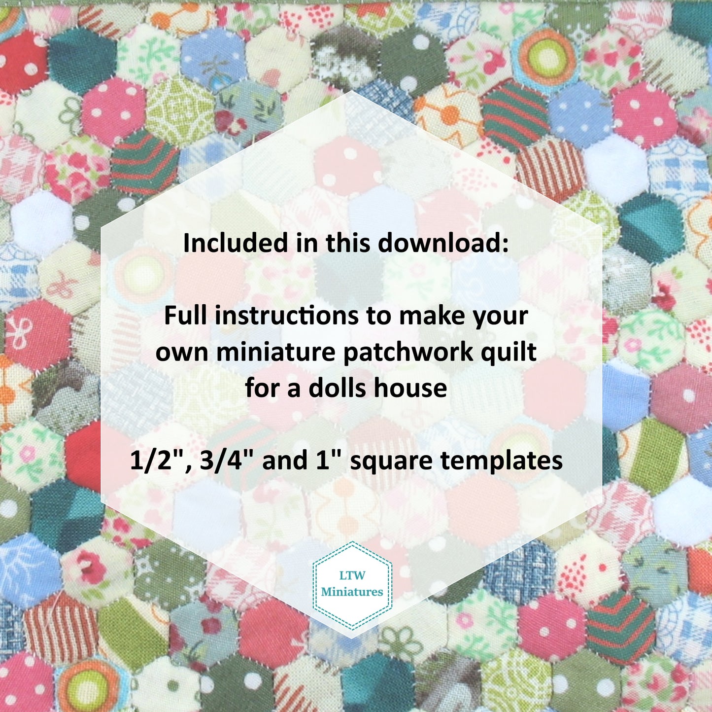Digital Download Tutorial to Make Your Own 1:12 Dollhouse Quilt SQUARES