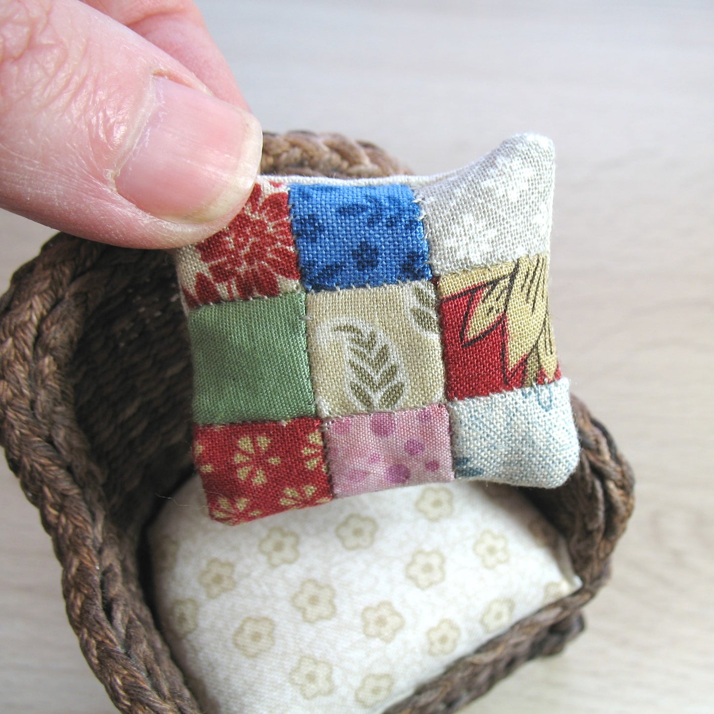 Scrappy Squares 1:12 Patchwork Cushion