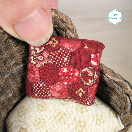 Red Hexie Cushion for 1:12 Dollhouse