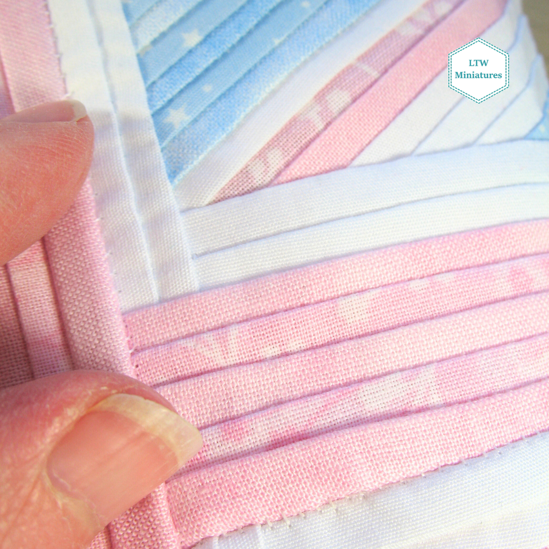 Pastel Union Jack Quilt and Pillows for 1:12 Dollhouse
