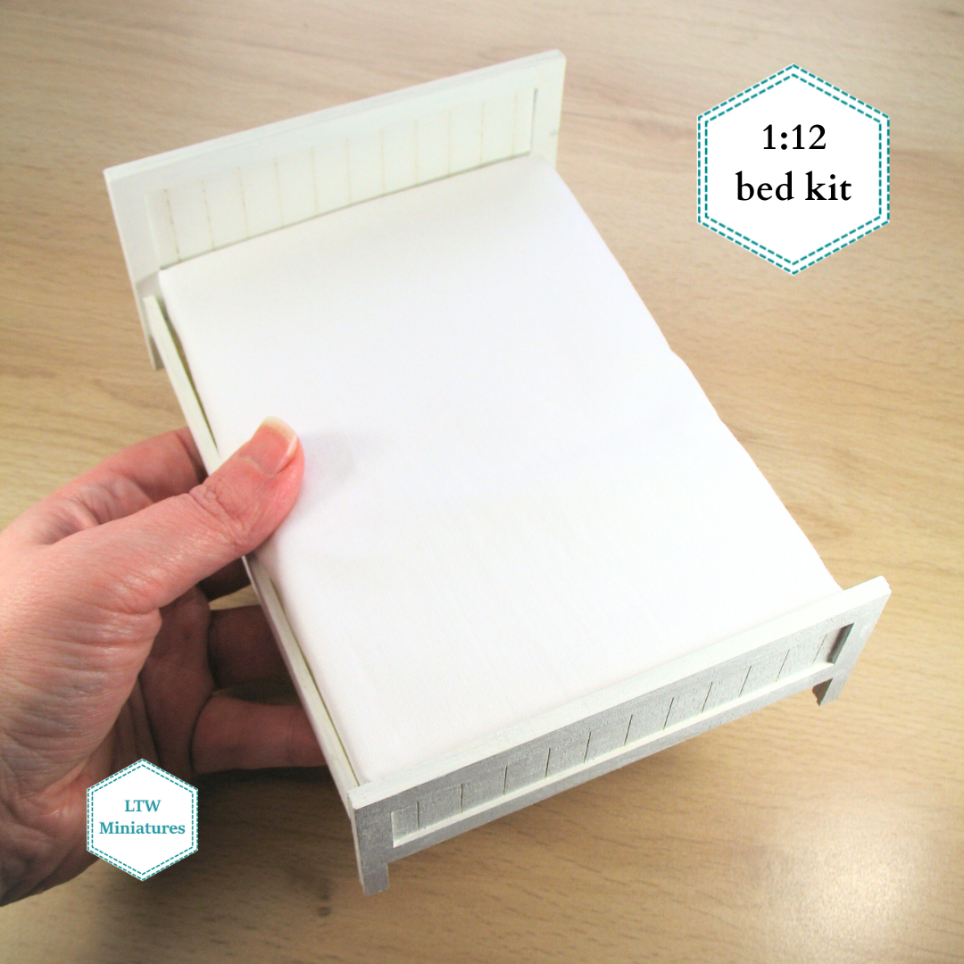 Dollhouse bed kit - panel bed double