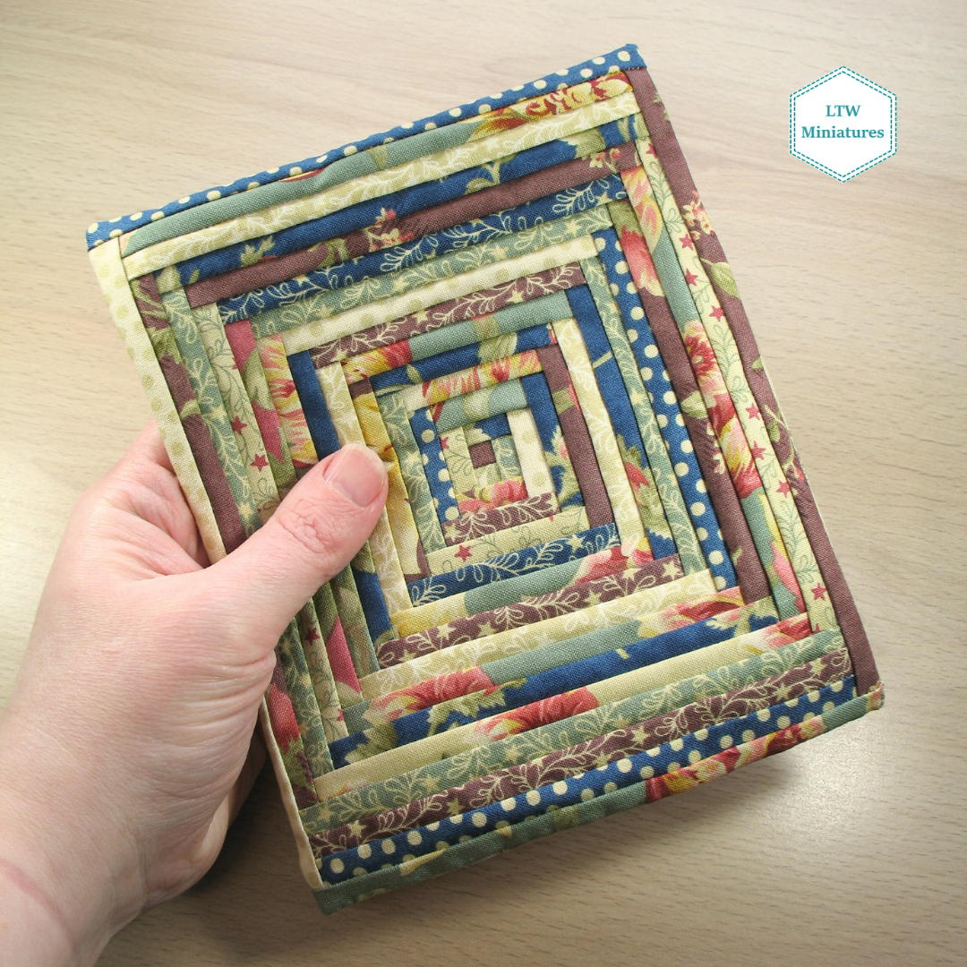 Striped Beige, Blue, Green, Purple Double Quilt and Pillows for 1:12 Dollhouse