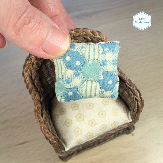 Dusty Blue Patchwork Cushion
