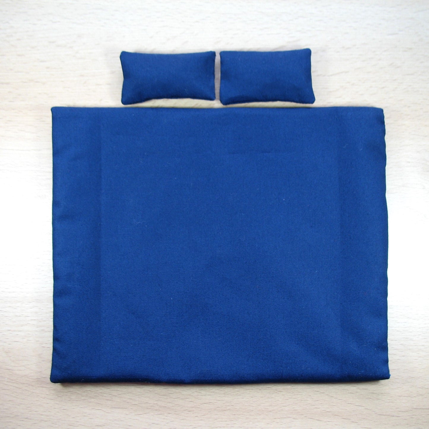 Navy Blue Log Cabin Double Quilt and Pillows for 1:12 Dollhouse