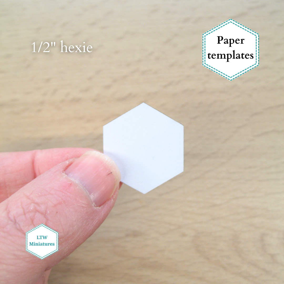 HEXAGON English paper piecing templates for making dollhouse quilts
