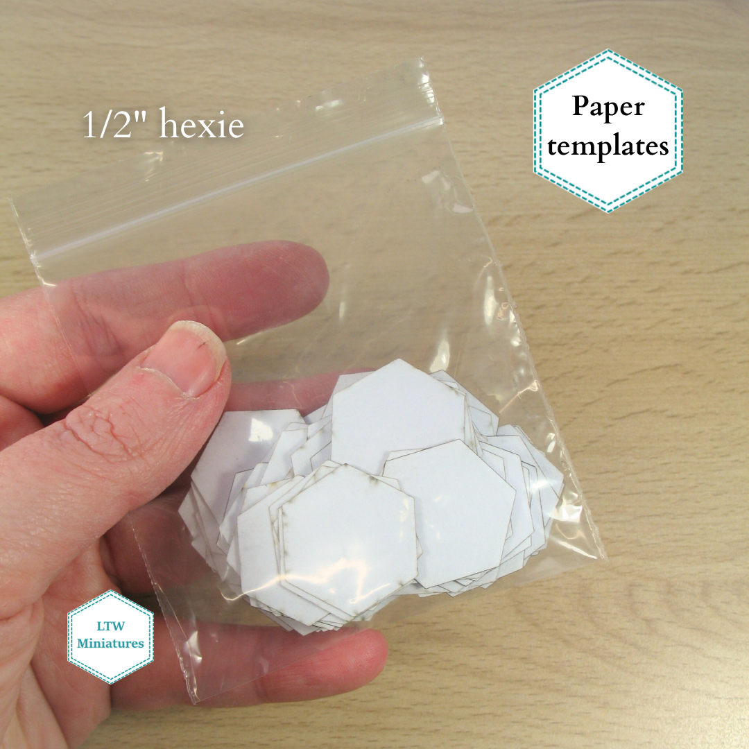 HEXAGON English paper piecing templates for making dollhouse quilts