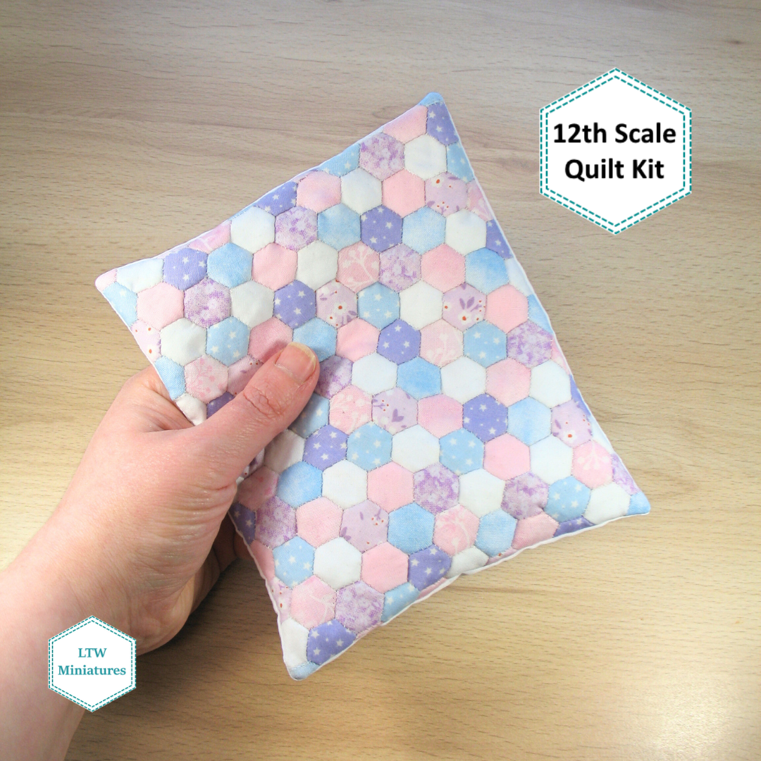 Pastel 3/8" Hexies 1:12 Quilt Kit
