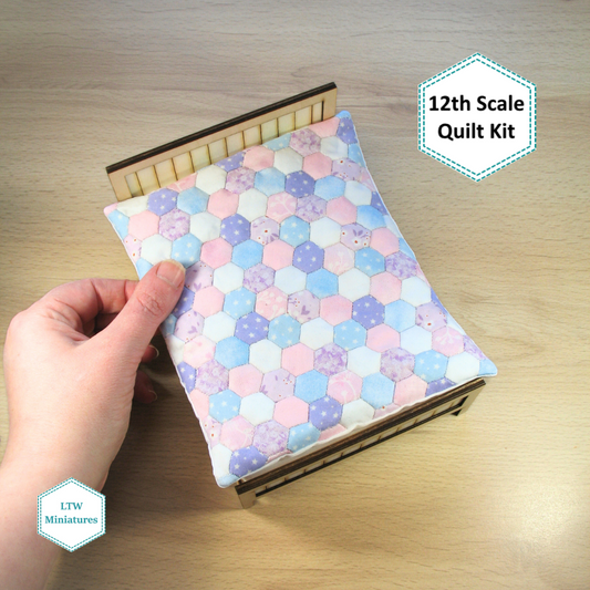 Pastel 3/8" Hexies 1:12 Quilt Kit