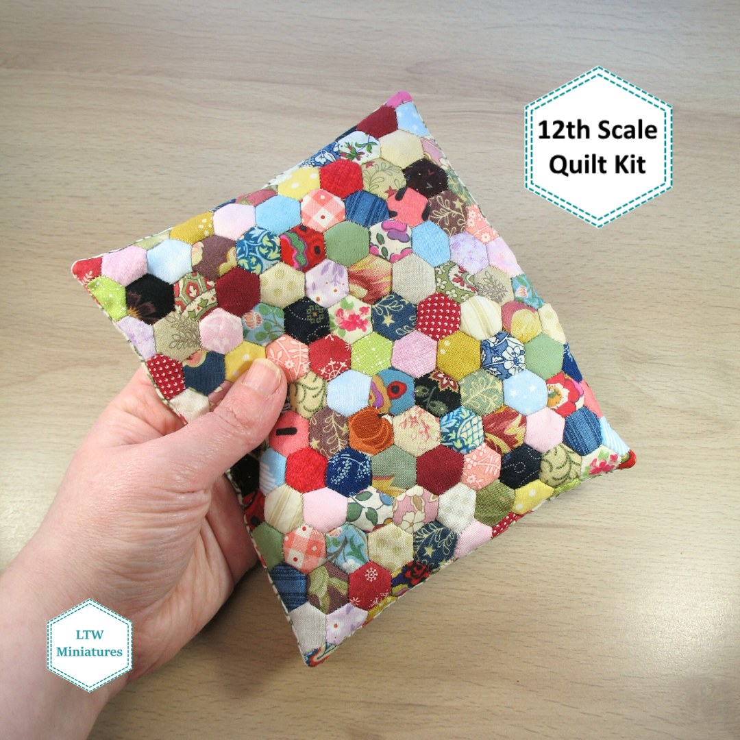 Scrappy 3/8" Hexies 1:12 Quilt Kit