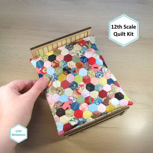 Scrappy 3/8" Hexies 1:12 Quilt Kit